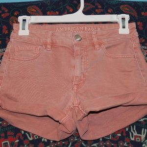 Peach Denim Shorts (American Eagle)